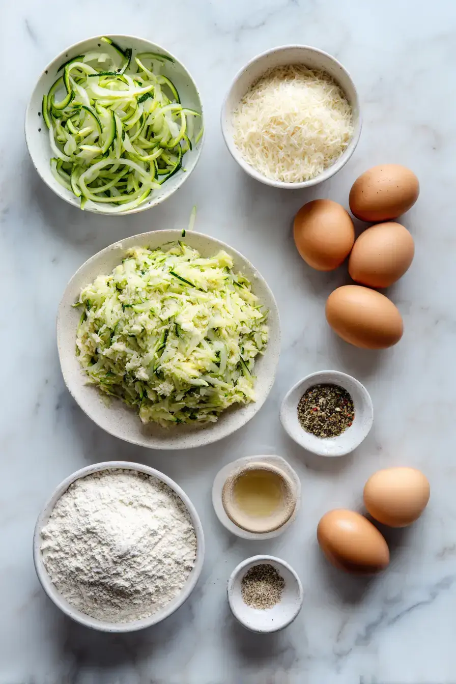 Zucchini Scallion Pancakes ingredients preparation
