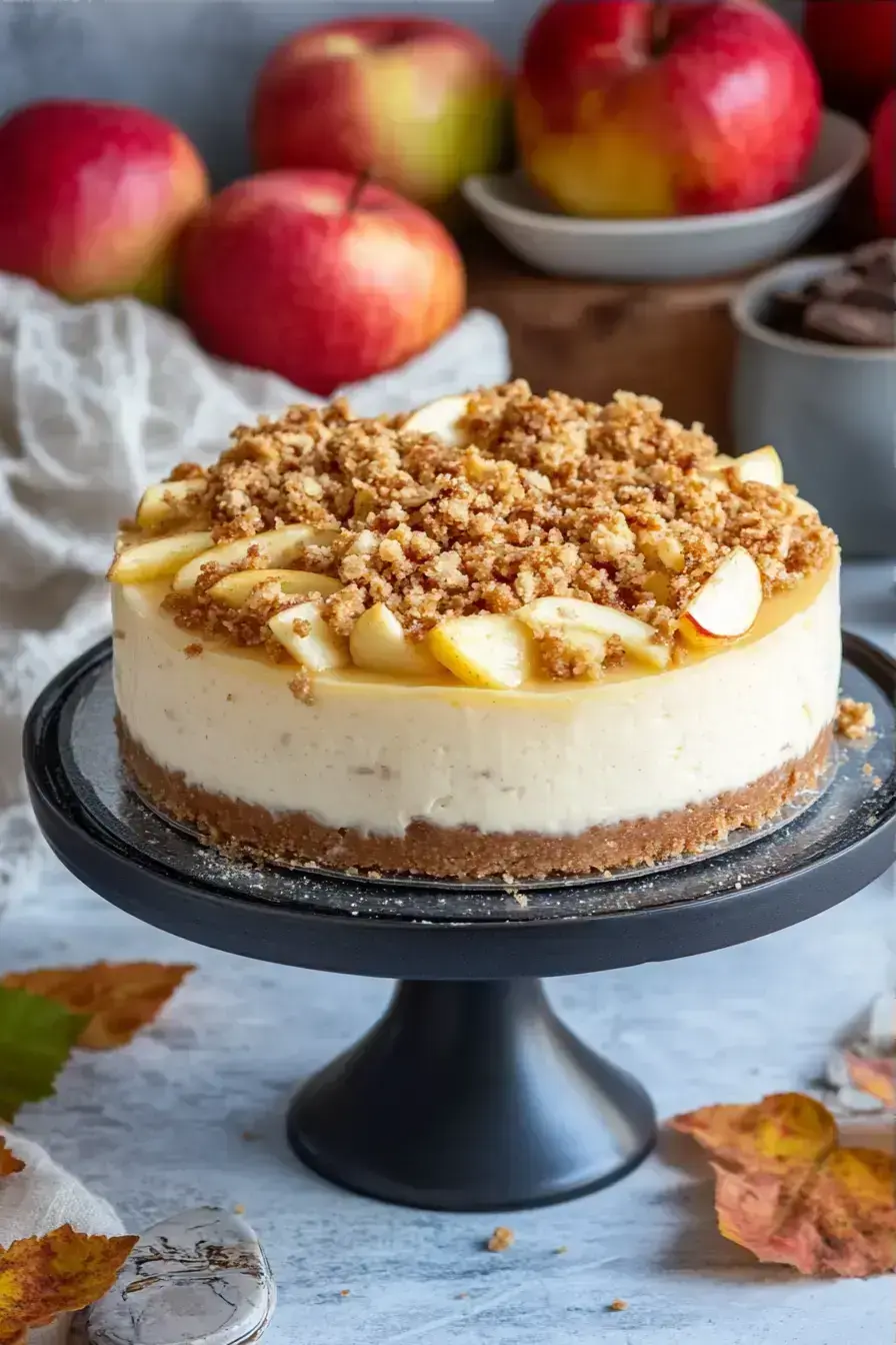 Apple Crumble Cheesecake recipe finished dish