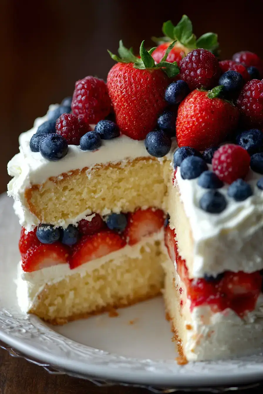 Berry Chantilly Cake recipe finished dish