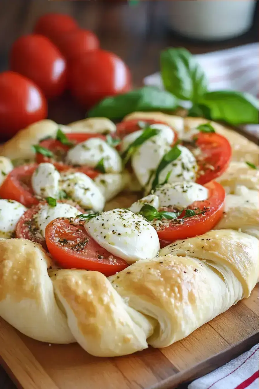 Caprese Wreath recipe finished dish
