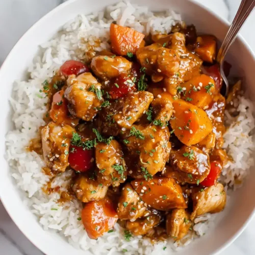 Easy Chicken Sweet Potato Rice Bowl