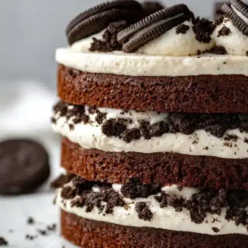 Easy Cookie Brownie Oreo Stack Cake