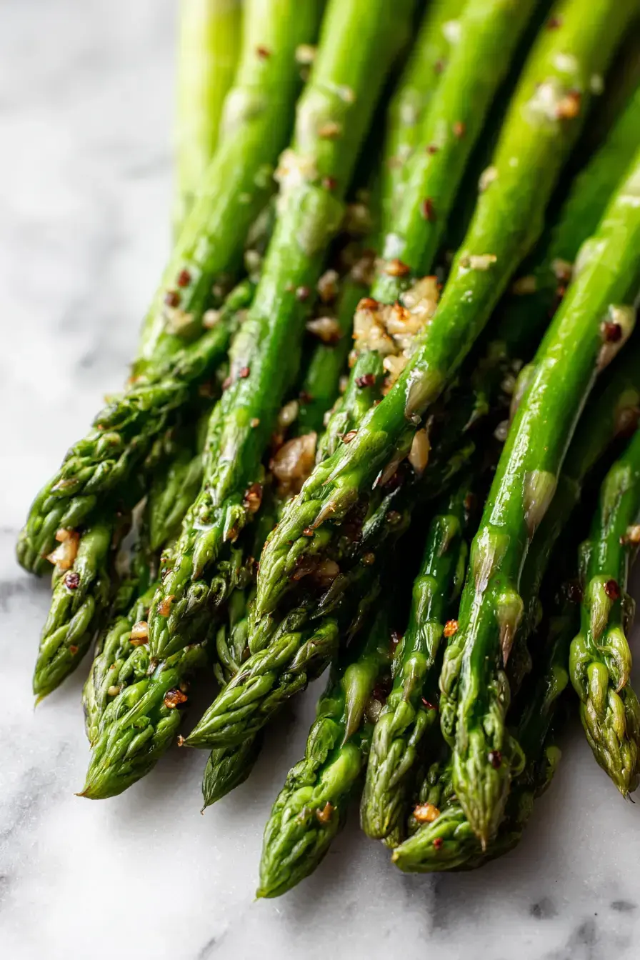 Garlic Browned Butter Asparagus recipe finished dish