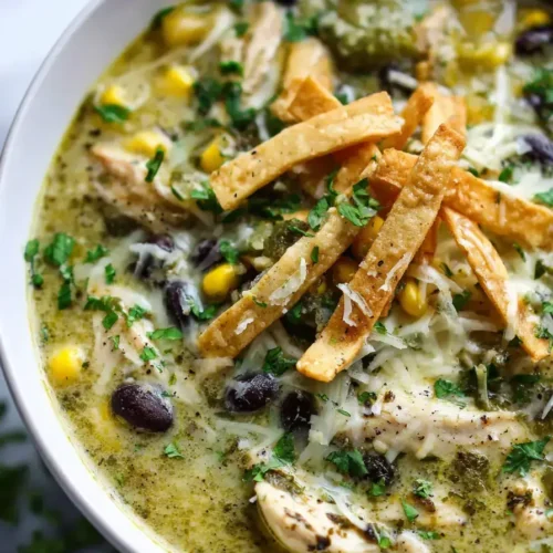 Easy Green Chicken Enchilada Soup
