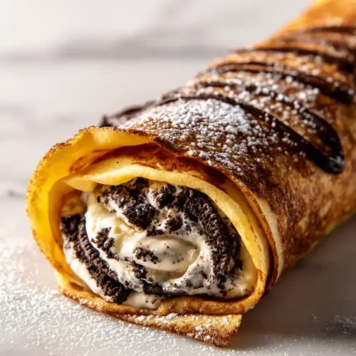 Easy Oreo Cream Crepe Rolls