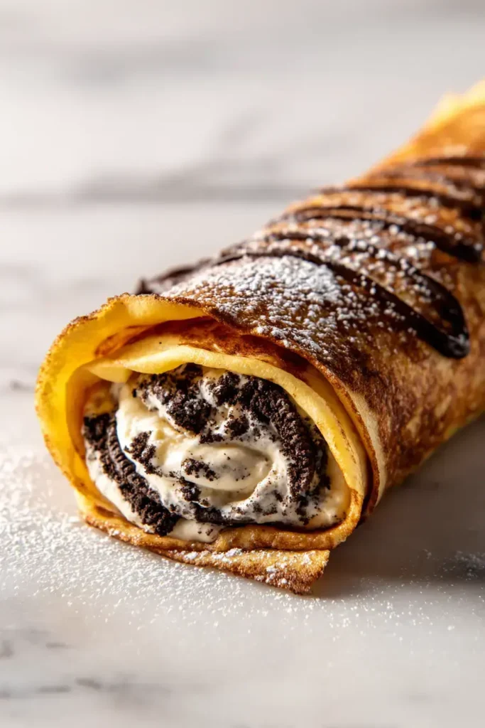 Easy Oreo Cream Crepe Rolls