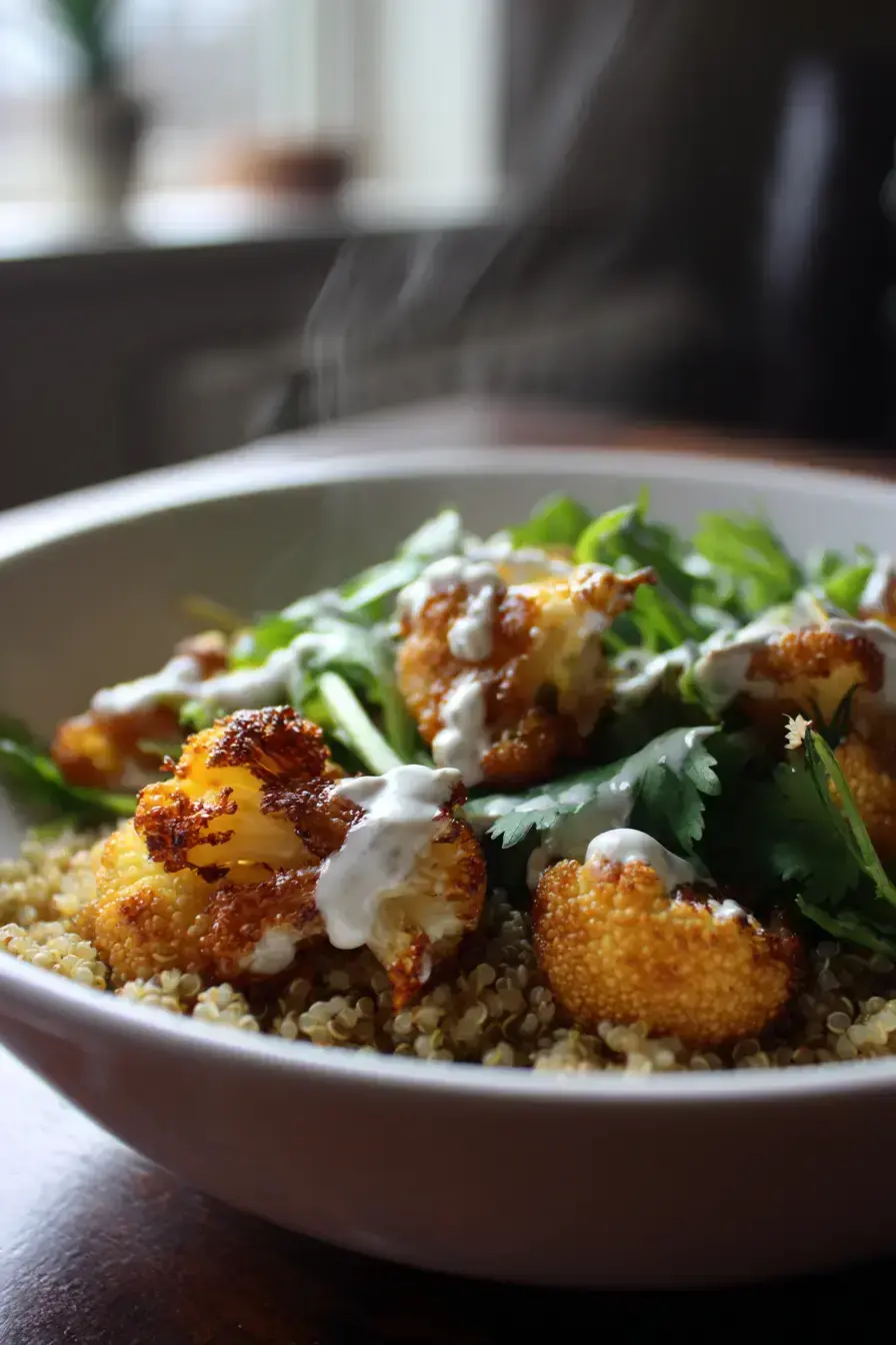 Roasted Cauliflower Bowl recipe finished dish