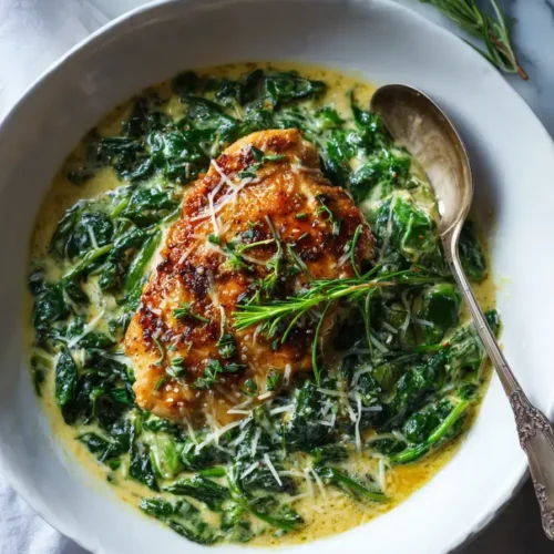 Easy Smothered Chicken with Creamed Spinach