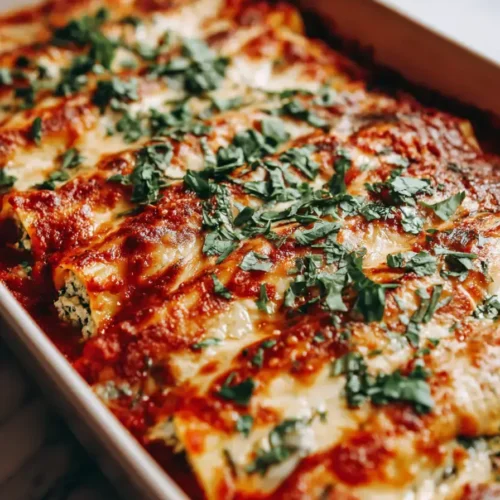 Easy Spinach Ricotta Manicotti