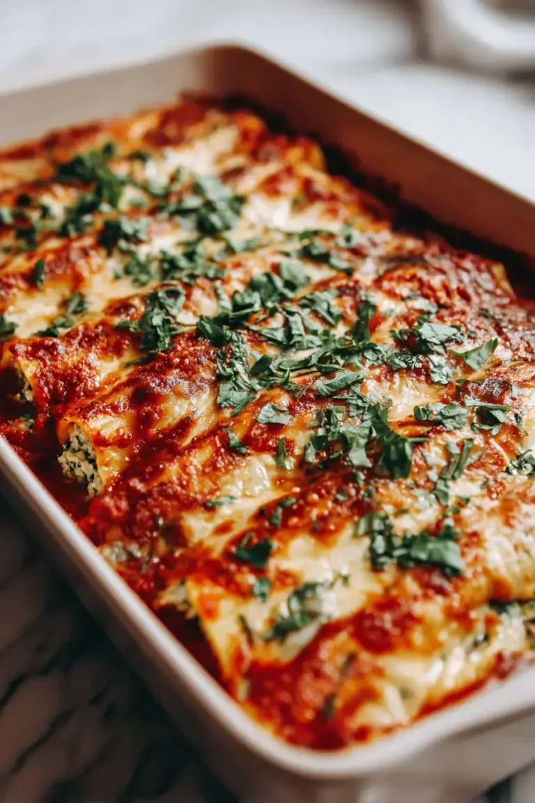 Easy Spinach Ricotta Manicotti