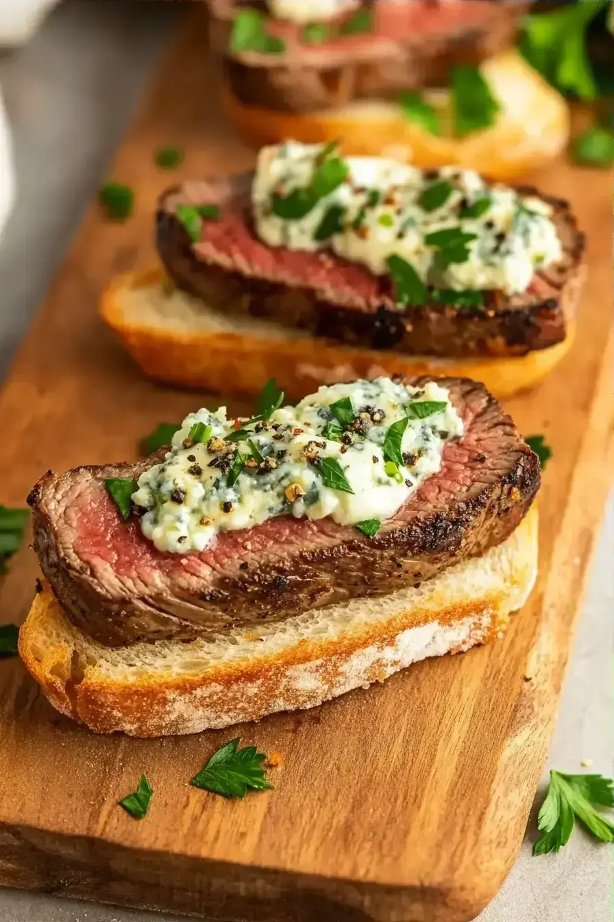 Steak Crostini recipe finished dish