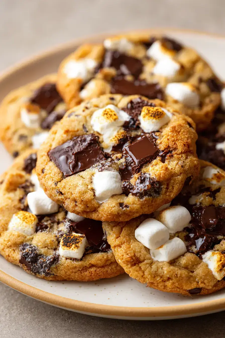 Toasted S'mores Pumpkin Cookies recipe finished dish