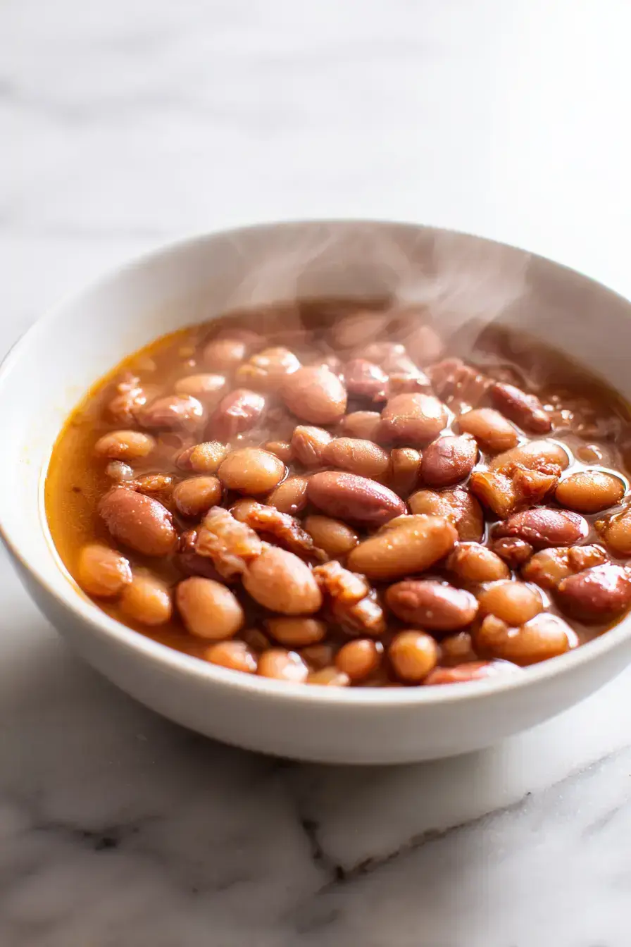 Traditional Tejano Pinto Beans recipe finished dish