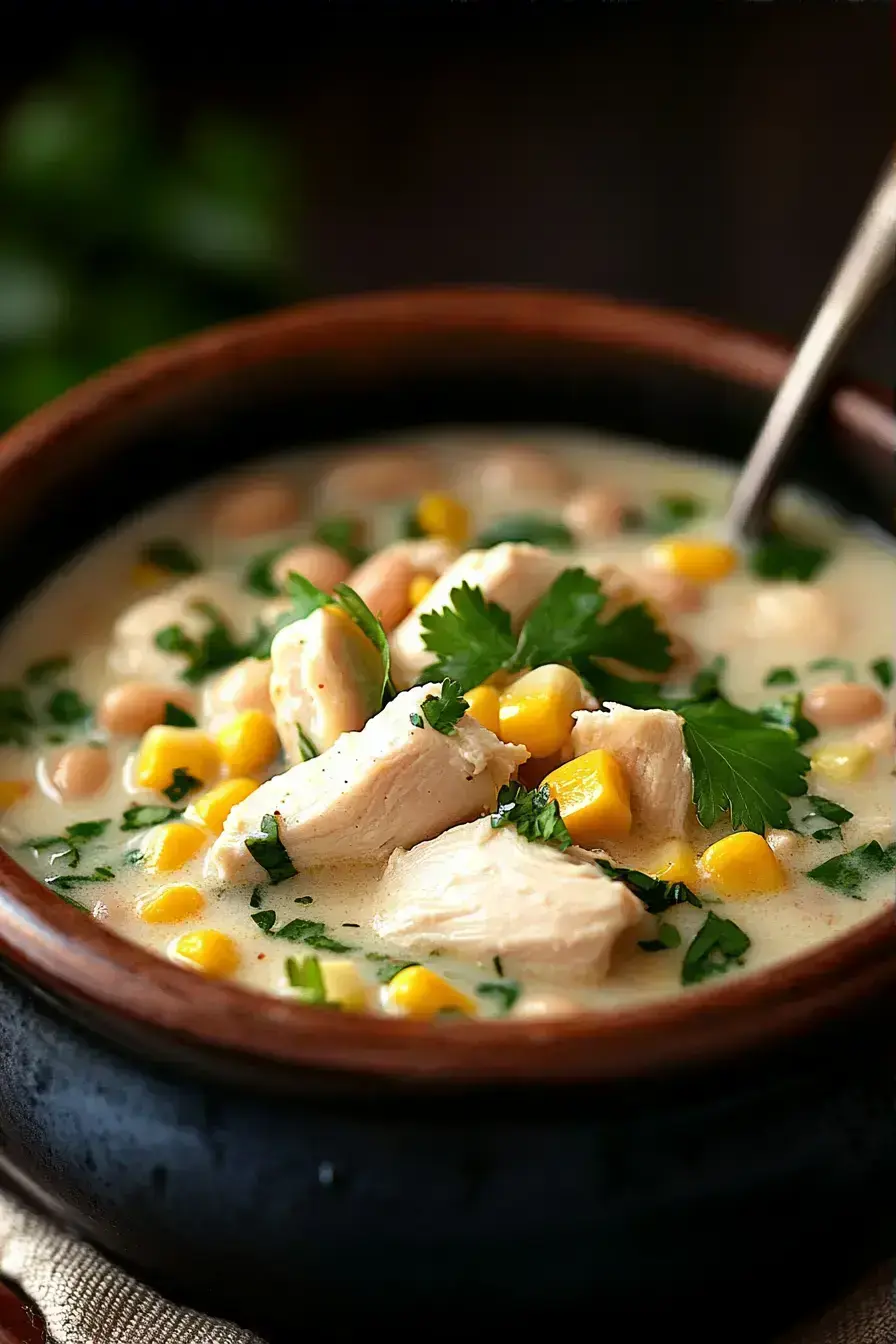 White Chicken Chili recipe finished dish