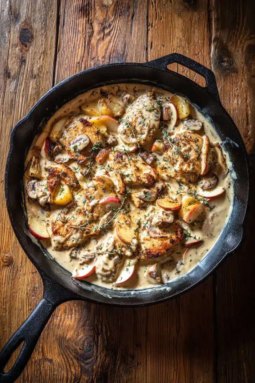 Apple Cider Chicken Skillet serving presentation
