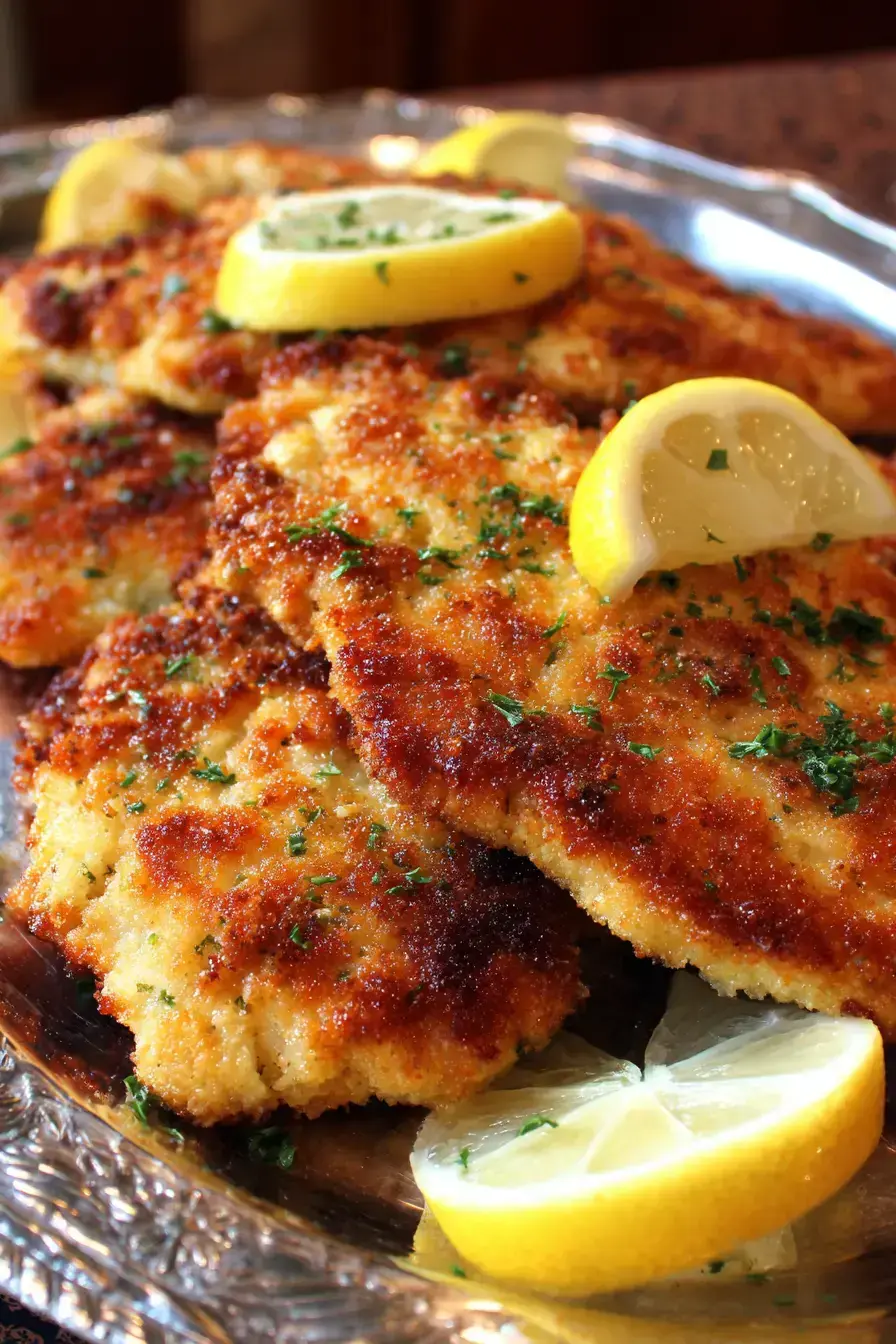 Authentic Italian Chicken Cutlets serving presentation