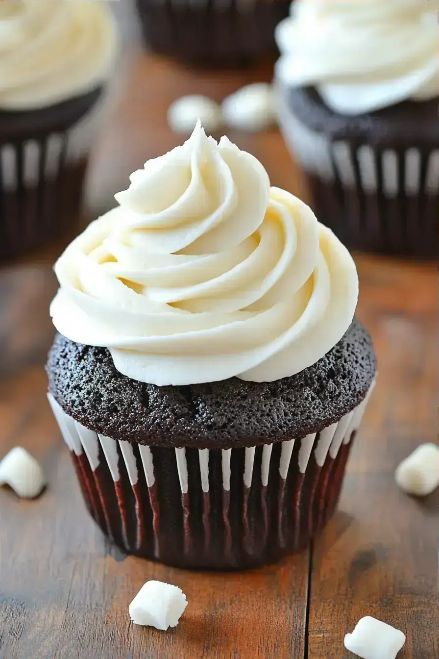 Black Velvet Cupcakes serving presentation