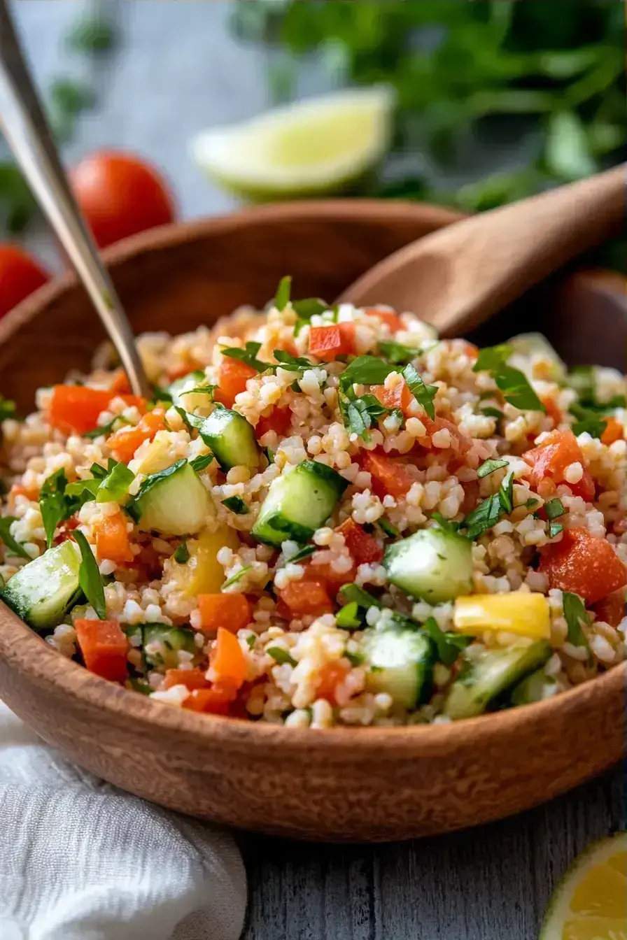 Bulgur Salad serving presentation