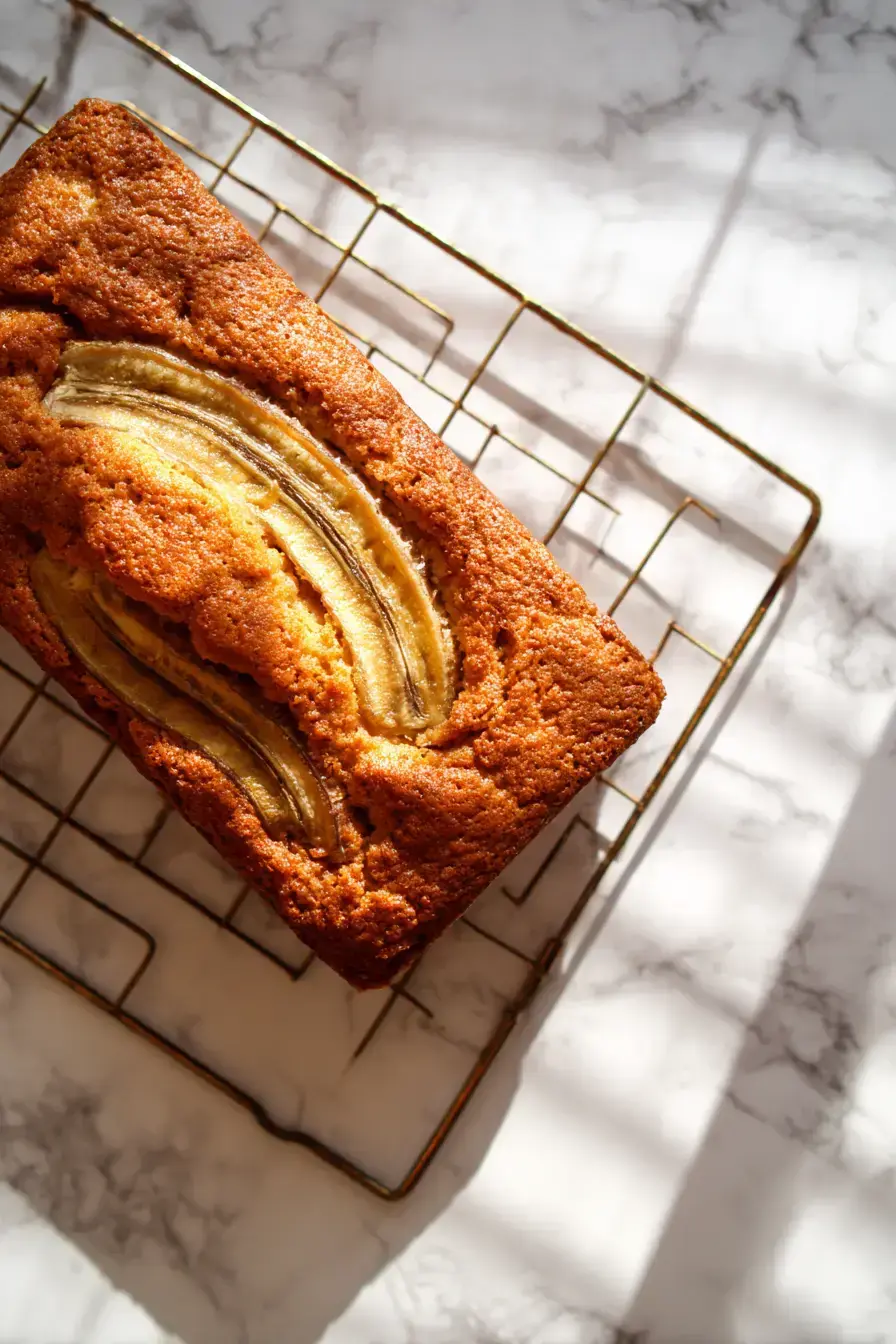 Caramelized Banana Cake serving presentation