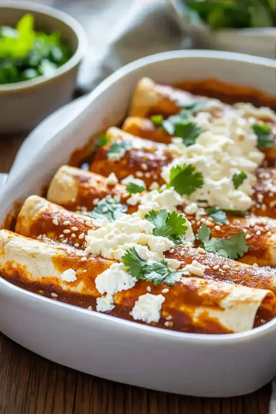 Chicken Mole Enchiladas serving presentation