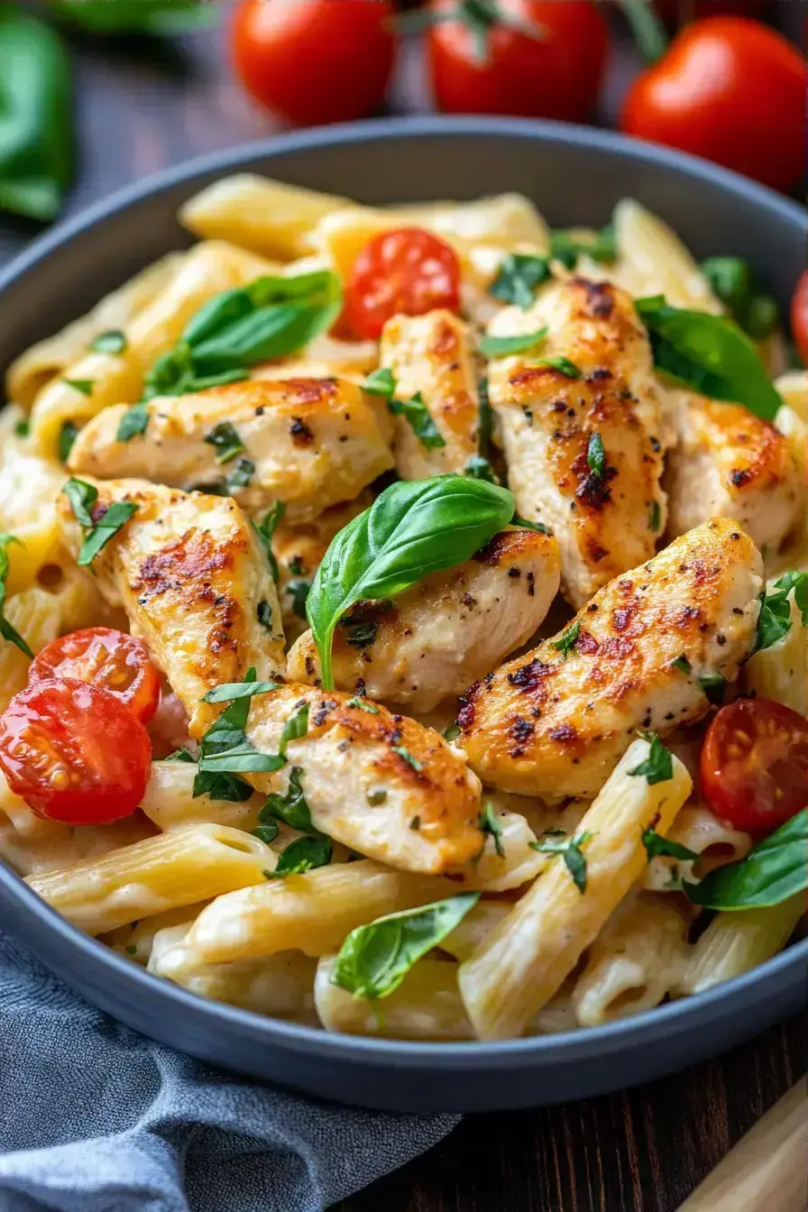 Chicken Pasta serving presentation