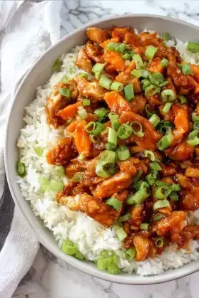 Chicken Sweet Potato Rice Bowl serving presentation
