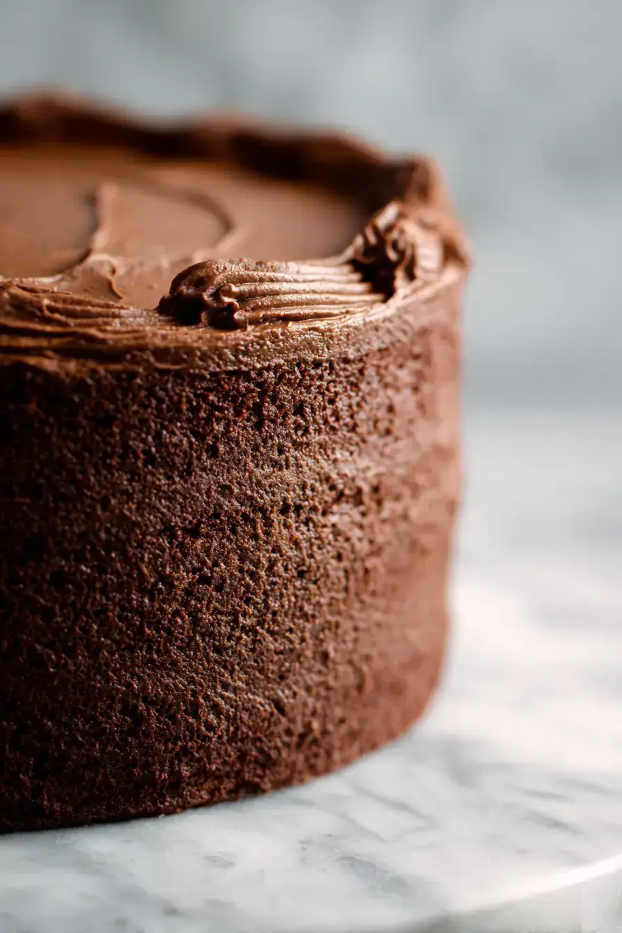 Chocolate Layer Cake serving presentation