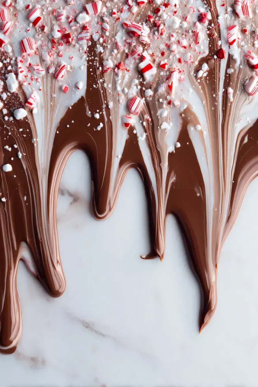 Chocolate Peppermint Magic Shell serving presentation