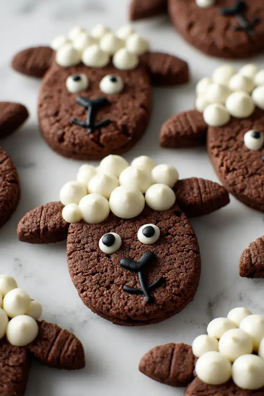 Chocolate Sheep Cookies serving presentation