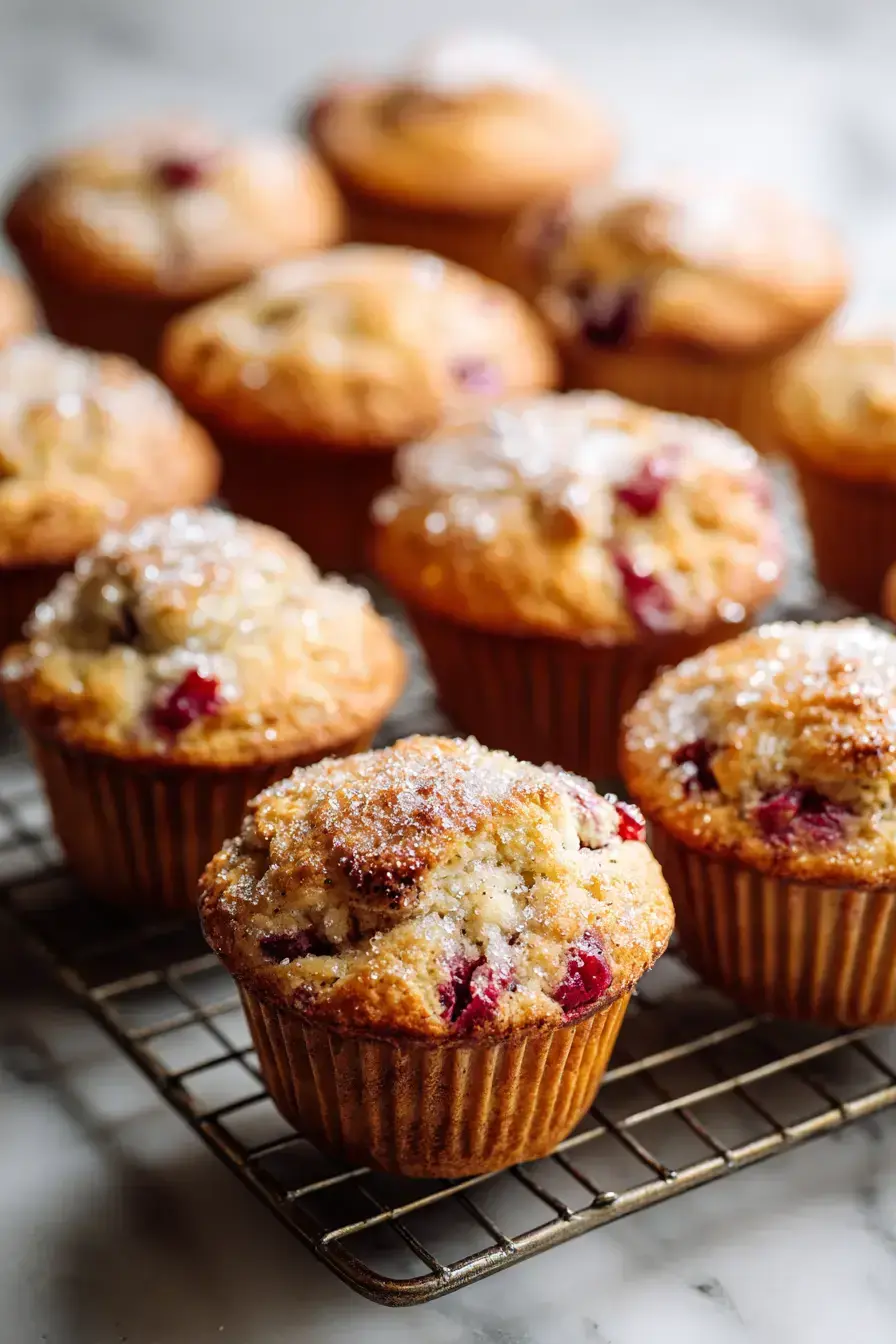 Cranberry Muffins serving presentation