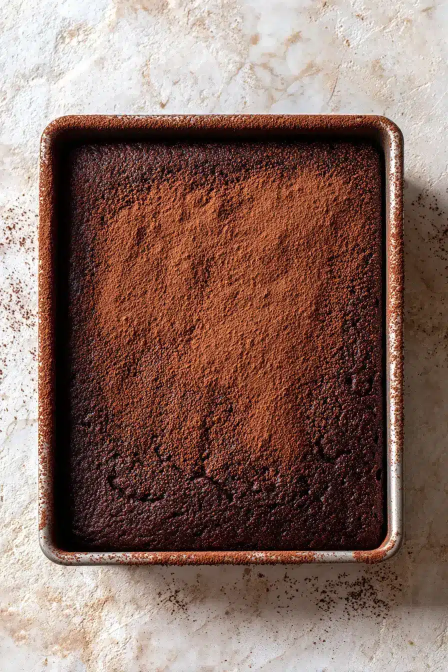 Emergency Chocolate Cake Recipe serving presentation