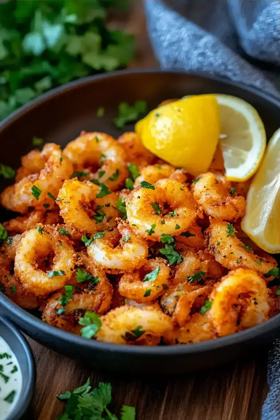 Fried Calamari serving presentation