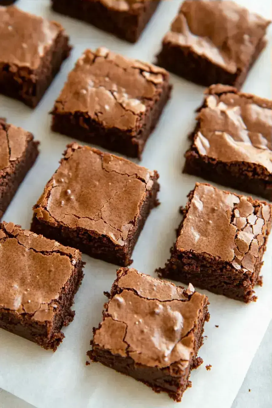 Fudgy Brownies serving presentation