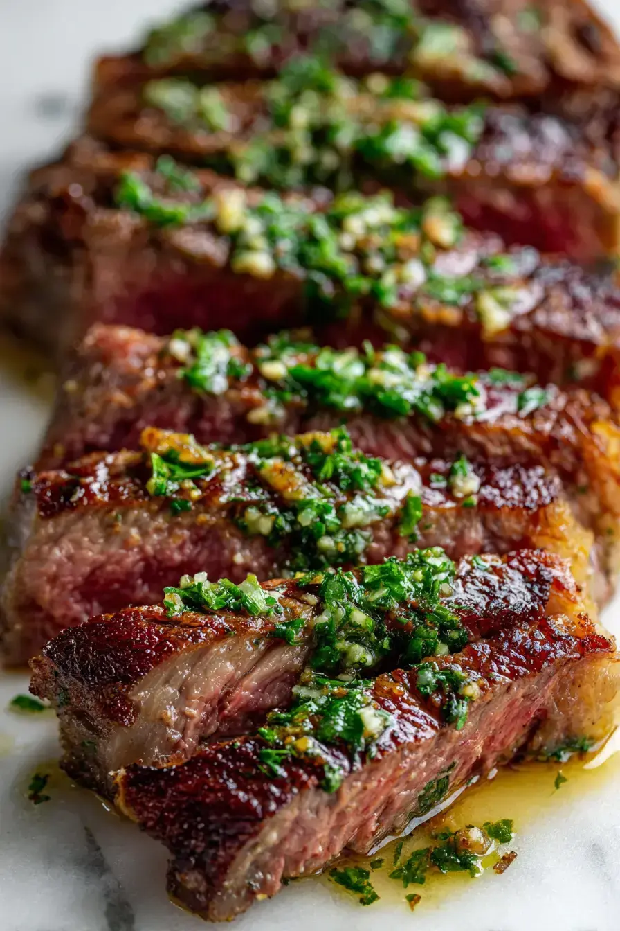 Garlic Butter Steak serving presentation