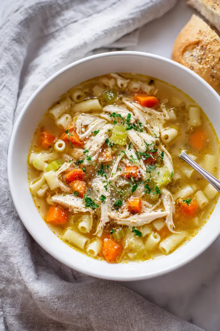 Italian Penicillin Soup serving presentation