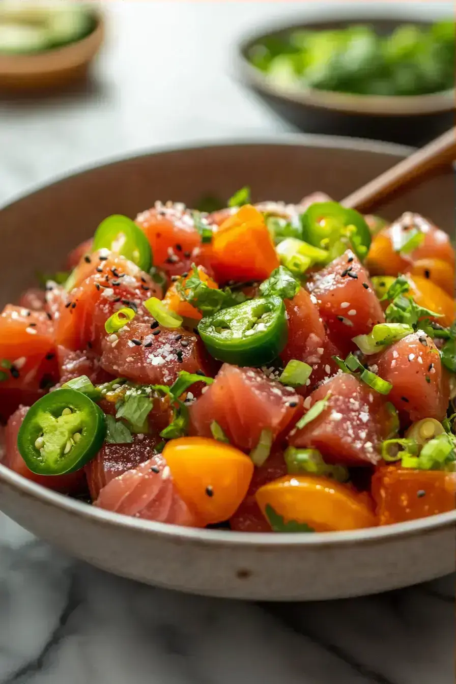 Jalapeño Poke serving presentation