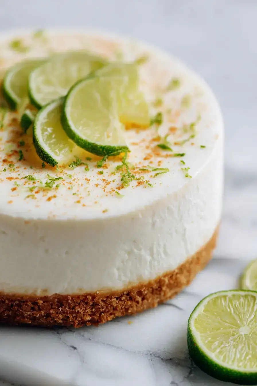 Key Lime Cheesecake serving presentation