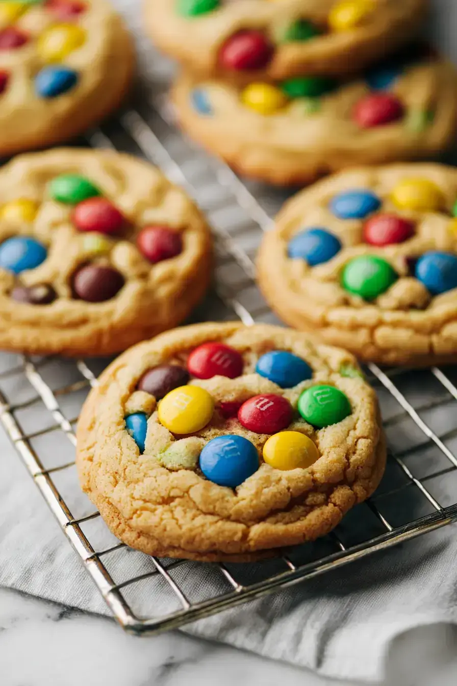 M&M Cookies serving presentation