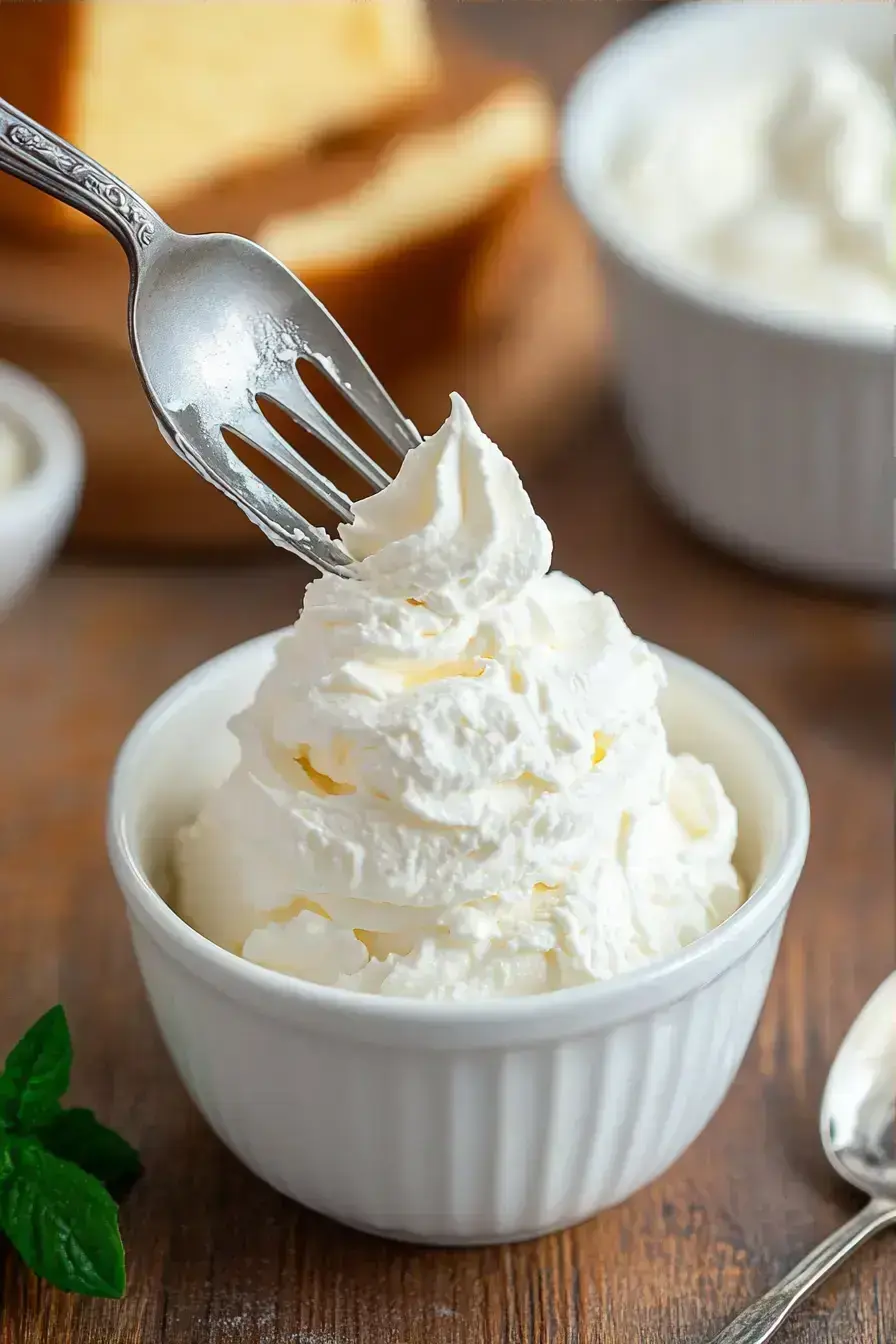 Mascarpone Whipped Cream serving presentation