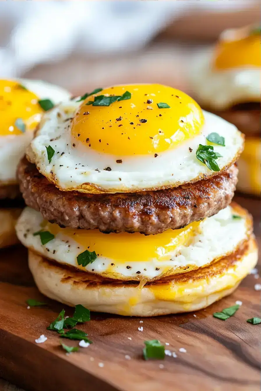 Mini Egg Burgers serving presentation
