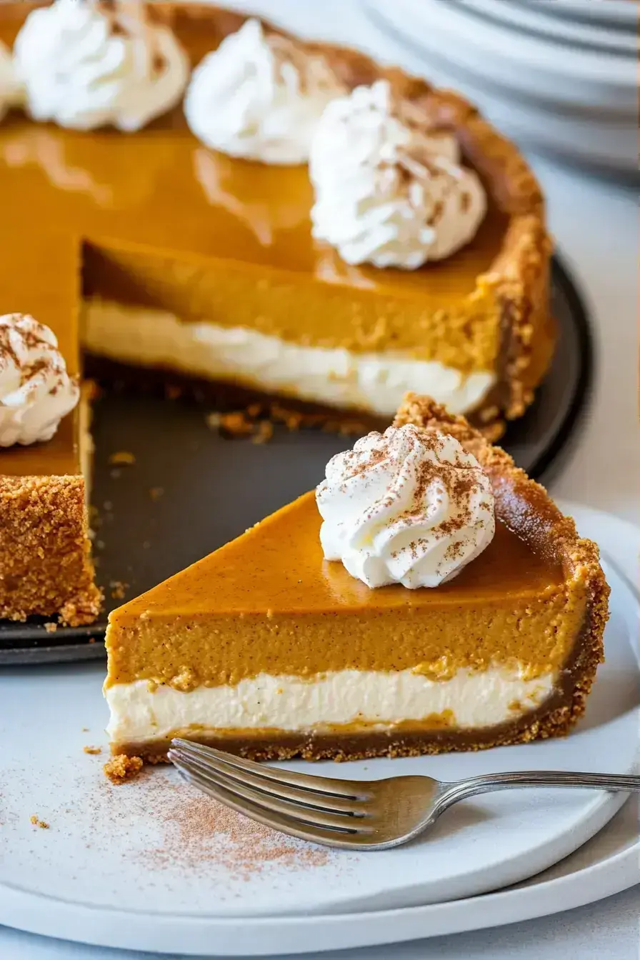 Pumpkin Cheesecake serving presentation