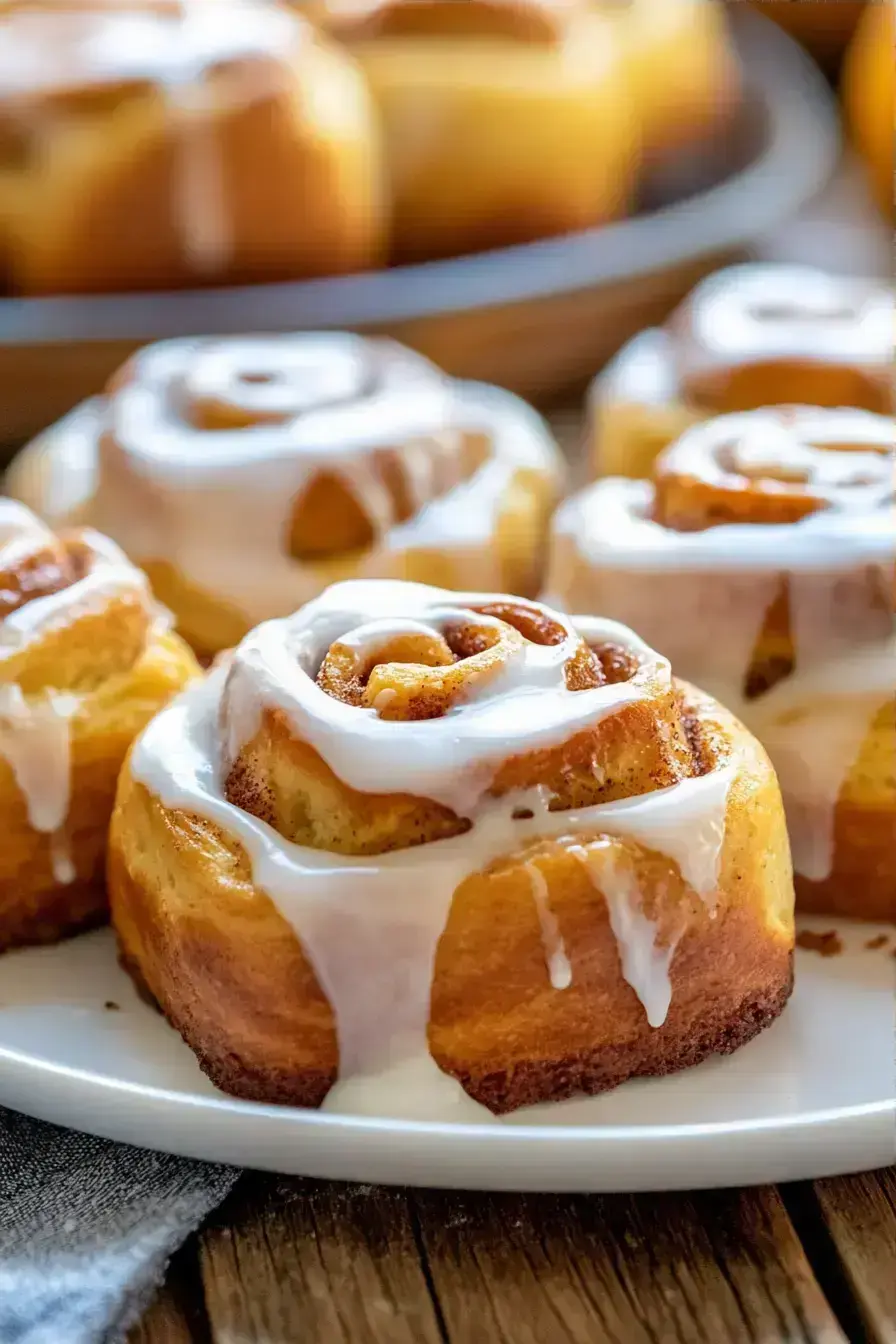 Pumpkin Cinnamon Rolls serving presentation
