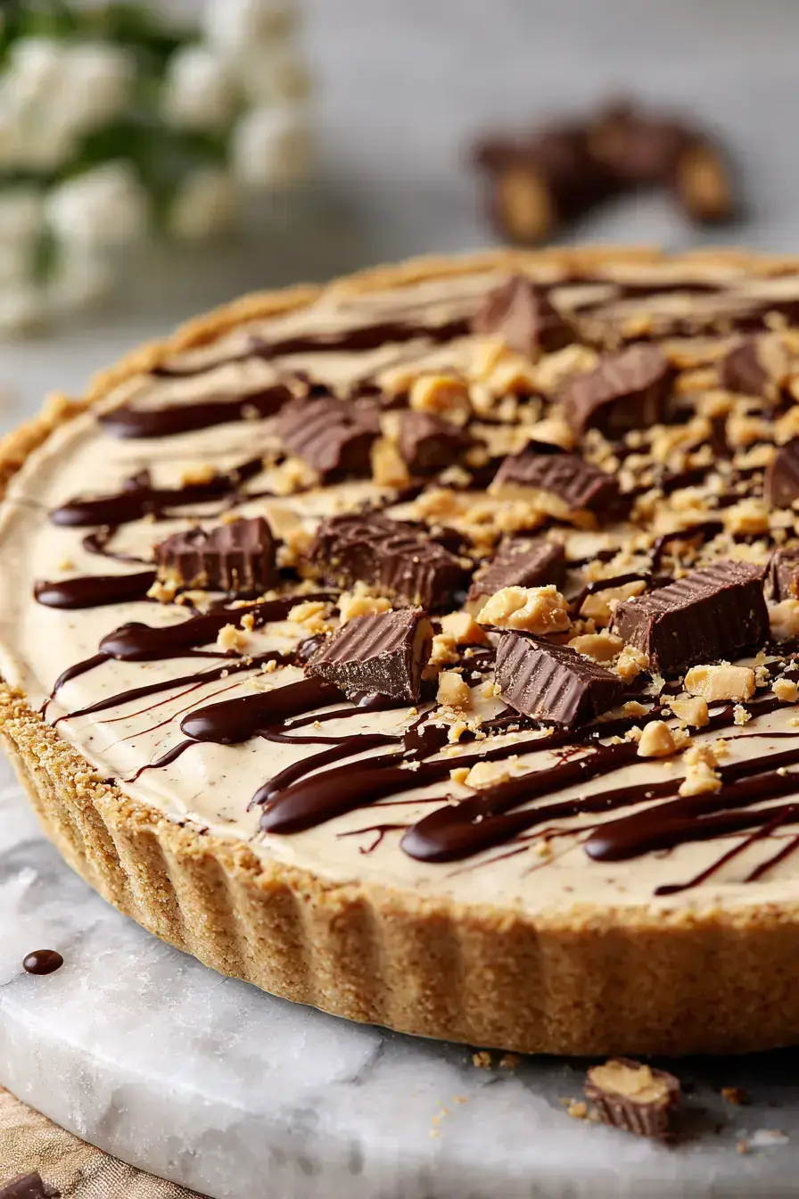 Reese's Peanut Butter Cup Pie serving presentation