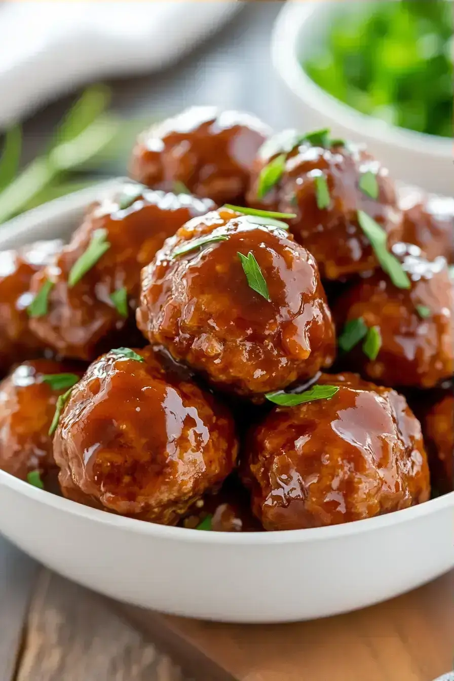 Salisbury Steak Meatballs serving presentation
