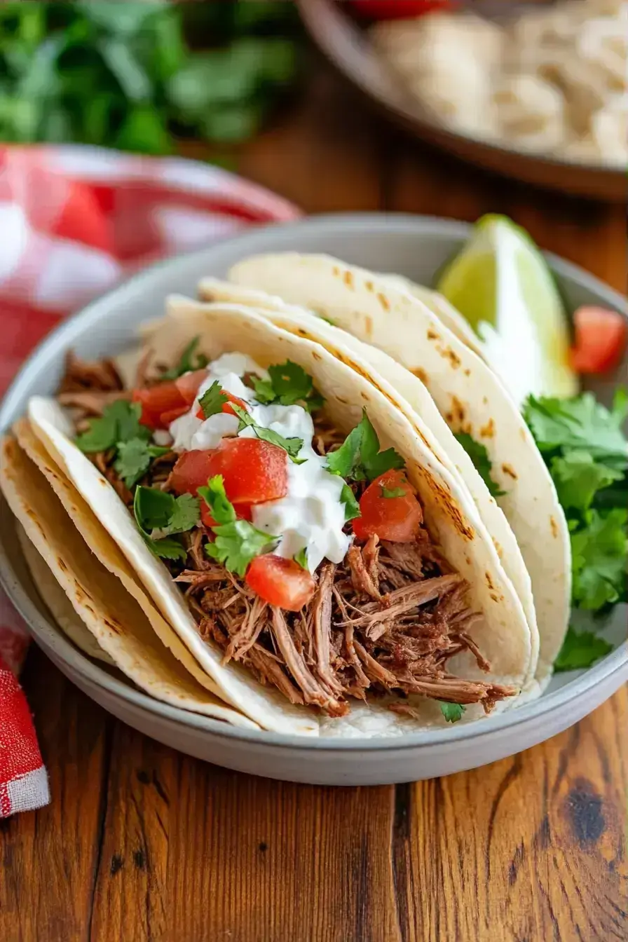 Slow Cooker Tacos serving presentation