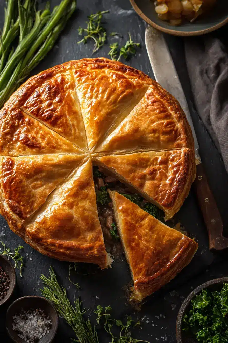 Steak Pie serving presentation