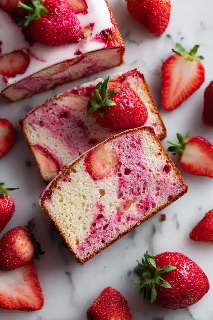 Strawberry Cake serving presentation