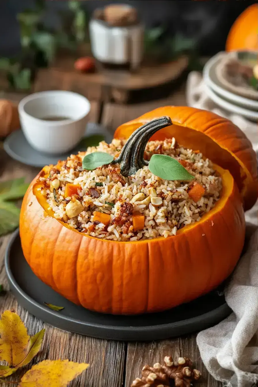 Stuffed Pumpkins serving presentation