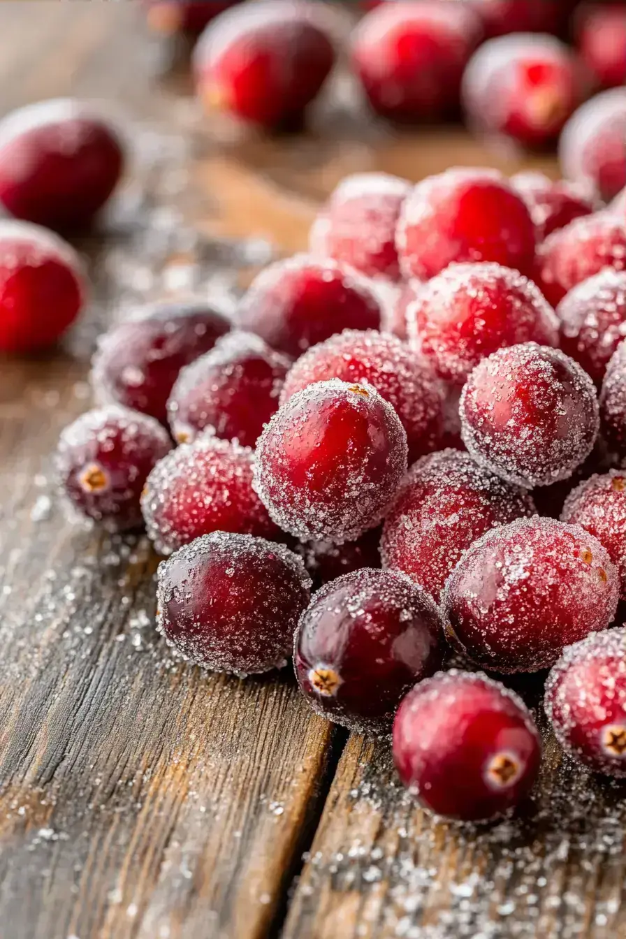Sugared Cranberries serving presentation