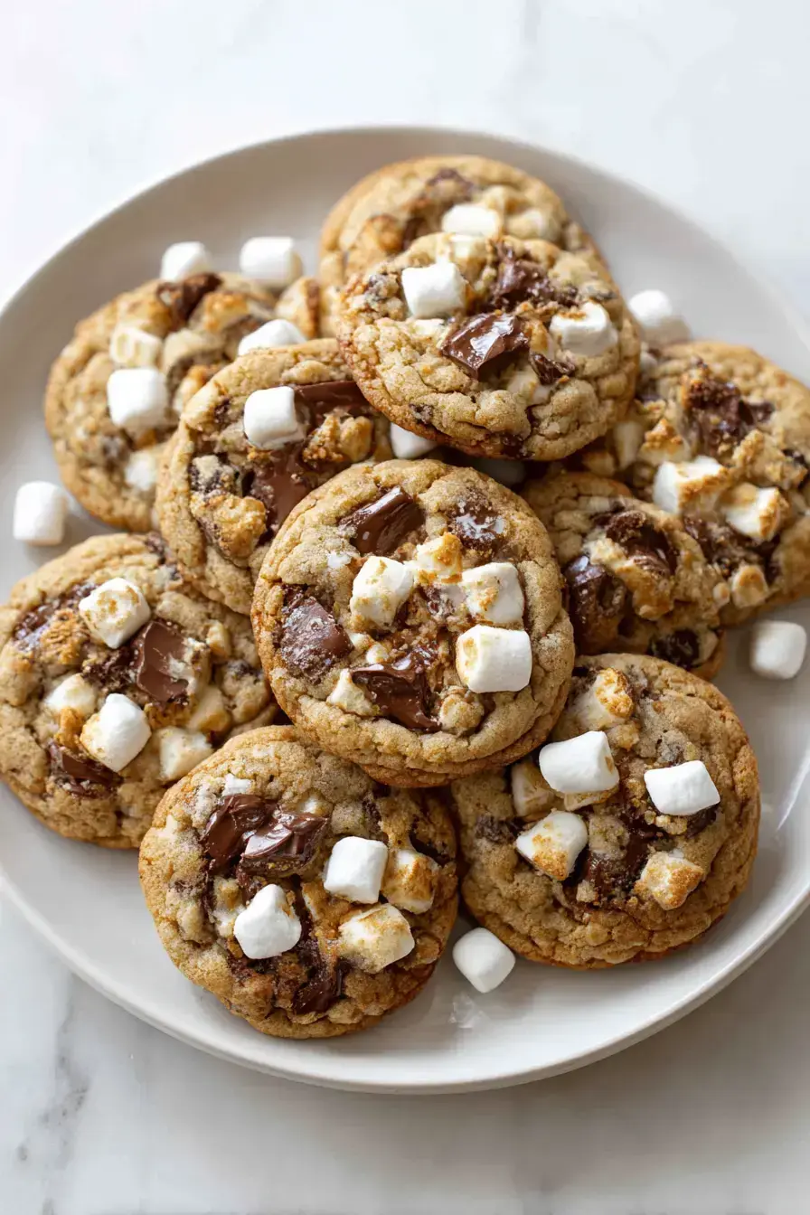 Toasted S'mores Pumpkin Cookies serving presentation